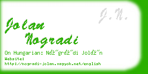 jolan nogradi business card